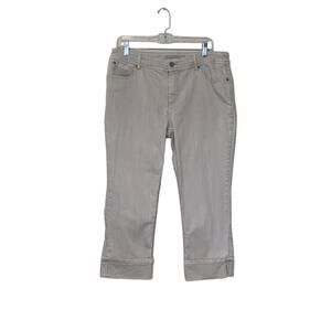 Chico's Platinum denim beige straight leg capri jeans size 2 - large